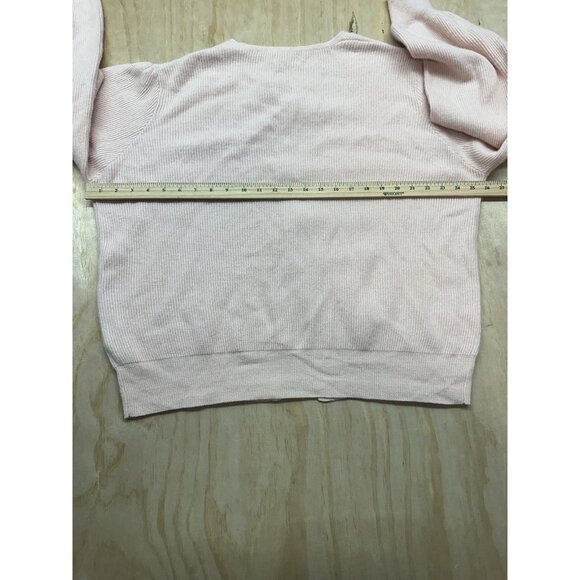 Vintage Yarnworks Women’s Cardigan Sweater Pink Lambswool Angora Blend Ribbed XL - Picture 8 of 8